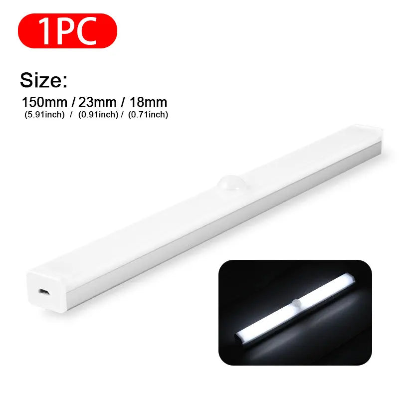 Car Sensor Light for Floor Trunk Hood USB Rechargeable Automatic Induction Light Bar Magnetic Maual/Sensing Mode Lamp