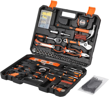 247 Piece Tool Set, General Home/Auto Repair Tool Kit, Combination Package Mixed Tool Set Hand Tool Kit with Plastic Toolbox Storage Case