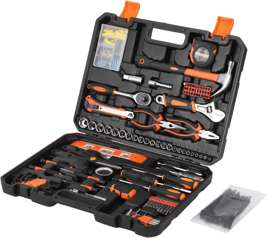 247 Piece Tool Set, General Home/Auto Repair Tool Kit, Combination Package Mixed Tool Set Hand Tool Kit with Plastic Toolbox Storage Case