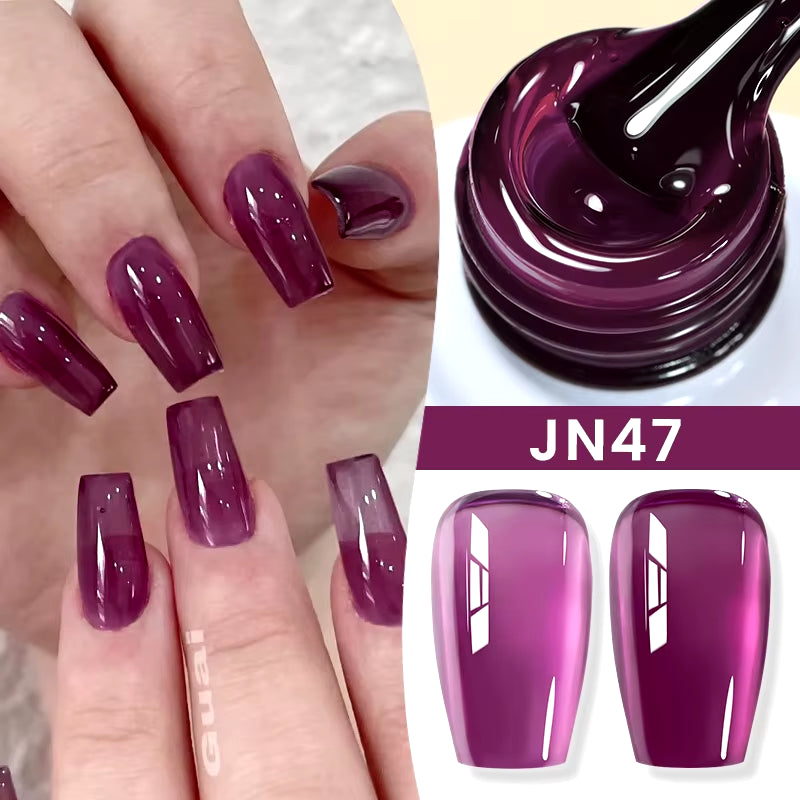 Jelly Nude Gel Nail Polish 10Ml Light Pink Peach Translucent Color UV Light Cure Gel Varnish Nail Art DIY at Home