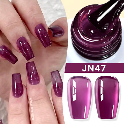 Jelly Nude Gel Nail Polish 10Ml Light Pink Peach Translucent Color UV Light Cure Gel Varnish Nail Art DIY at Home