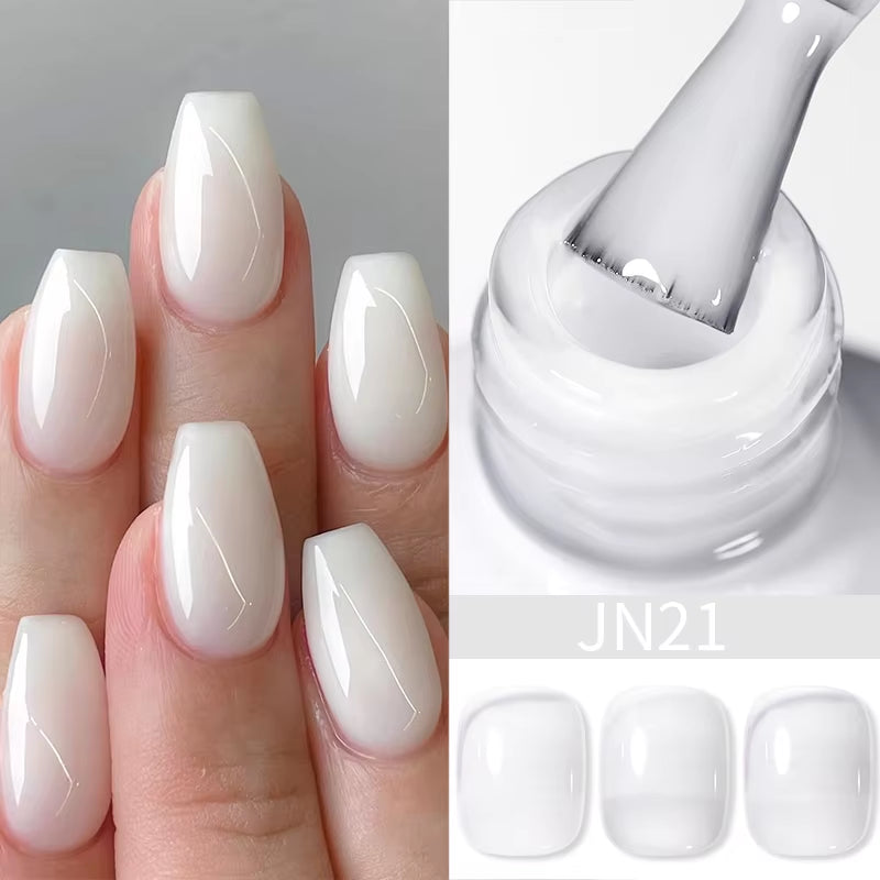 Jelly Nude Gel Nail Polish 10Ml Light Pink Peach Translucent Color UV Light Cure Gel Varnish Nail Art DIY at Home