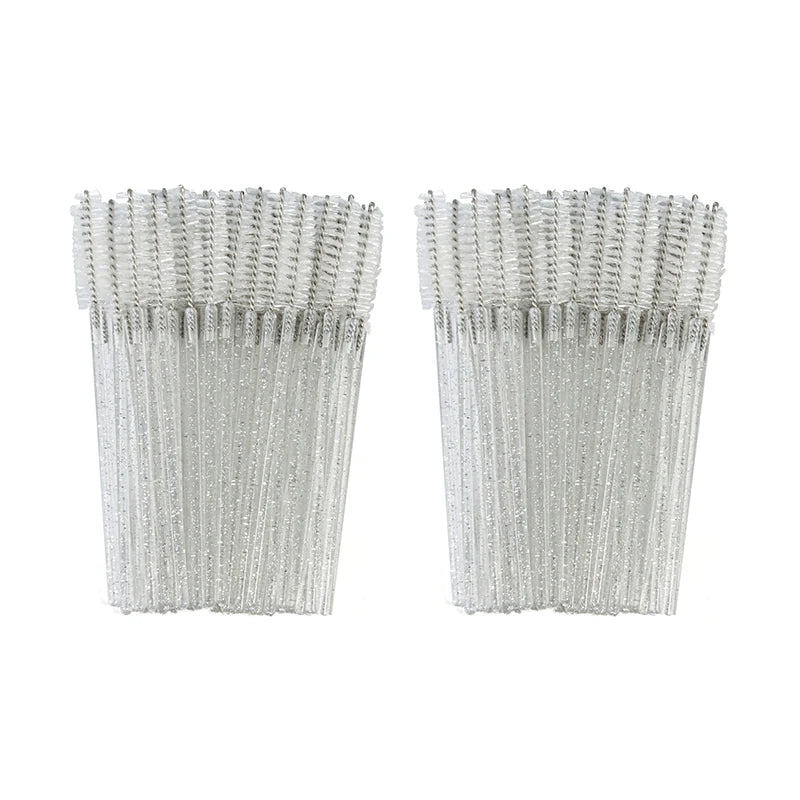 50Pcs Disposable Eyelash Brush Soft Head Crystal Eyebrow Brush Lash Extension Brush Mascara Wand Makeup Tool