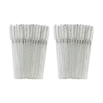 50Pcs Disposable Eyelash Brush Soft Head Crystal Eyebrow Brush Lash Extension Brush Mascara Wand Makeup Tool