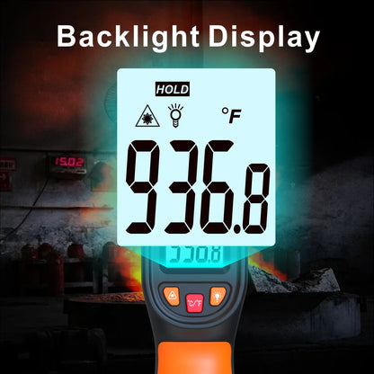 T600 Infrared Thermometer Handheld Heat Temperature for Cooking Tester Pizza Oven Grill & Engine - Laser Surface Temp Read