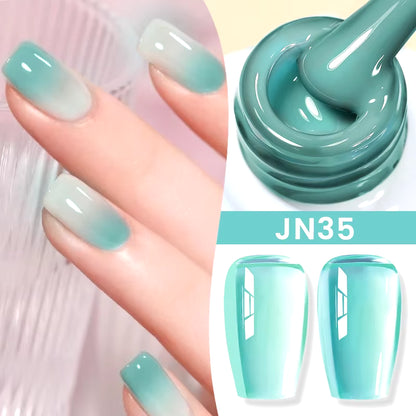 Jelly Nude Gel Nail Polish 10Ml Light Pink Peach Translucent Color UV Light Cure Gel Varnish Nail Art DIY at Home
