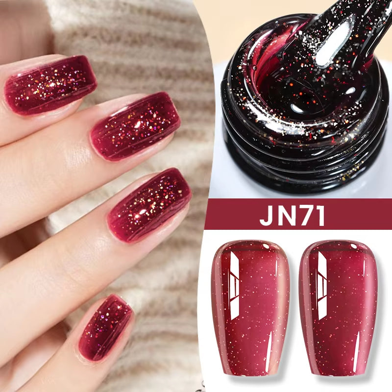 Jelly Nude Gel Nail Polish 10Ml Light Pink Peach Translucent Color UV Light Cure Gel Varnish Nail Art DIY at Home