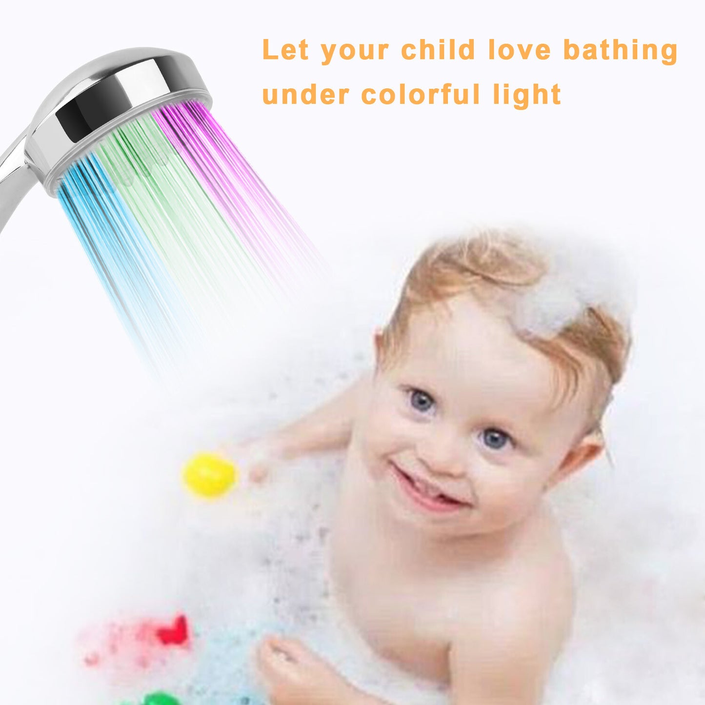 LED Shower Head W/ Handheld Shower Head High Pressure W/ Water Temperature