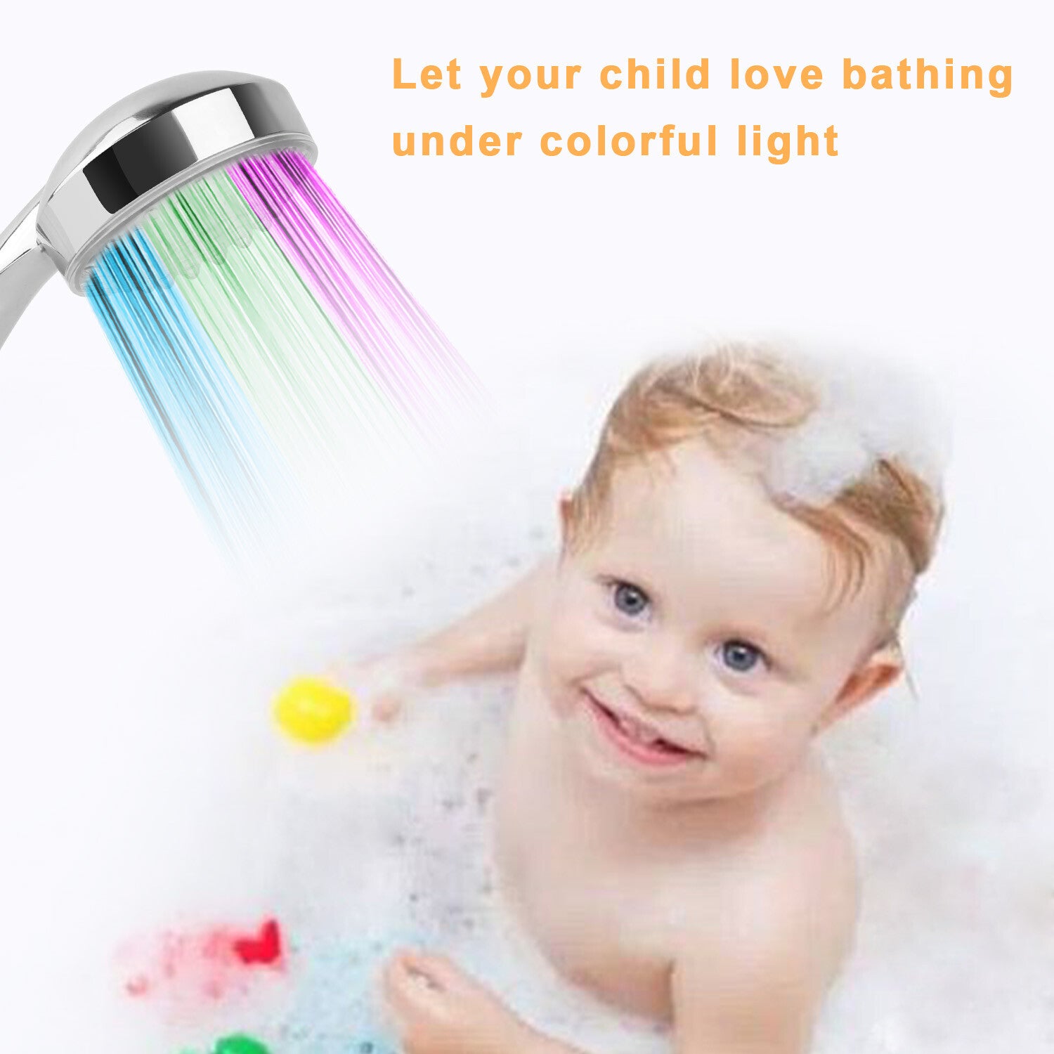 LED Shower Head W/ Handheld Shower Head High Pressure W/ Water Temperature