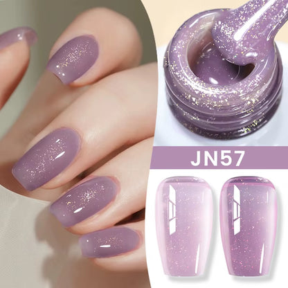 Jelly Nude Gel Nail Polish 10Ml Light Pink Peach Translucent Color UV Light Cure Gel Varnish Nail Art DIY at Home