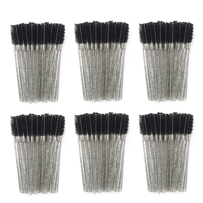 50Pcs Disposable Eyelash Brush Soft Head Crystal Eyebrow Brush Lash Extension Brush Mascara Wand Makeup Tool