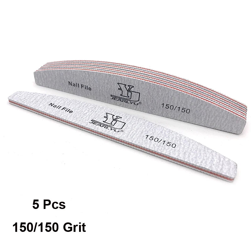 5Pcs Nail File Set Mix Color Professional Sandpaper Cuticle Remover 80/100/150/180/240 Grit Buffer Manicure Tool Kit