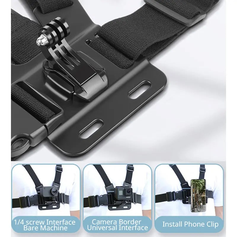 Chest Strap Mount Belt for Gopro Hero 9 8 7 6 5 4 Insta360 R X2  OSMO Action Camera Harness for Go Pro SJCAM EKEN Accessories