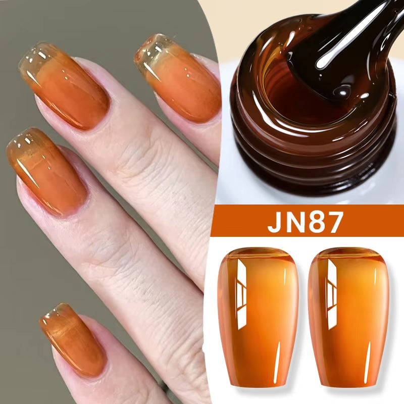 Jelly Nude Gel Nail Polish 10Ml Light Pink Peach Translucent Color UV Light Cure Gel Varnish Nail Art DIY at Home
