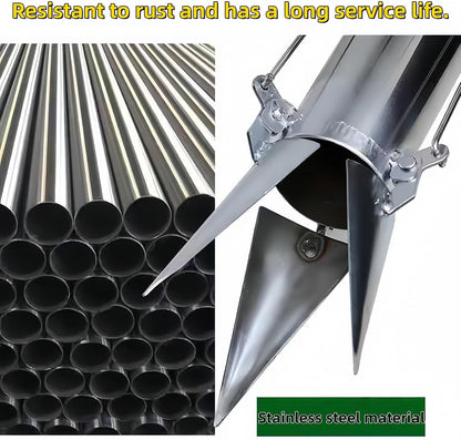 Seedling Transplanter Bulb Planter Tool Long Handle Double Handle Stainless Steel Seedling Transplant Tools Planting Garden Tool