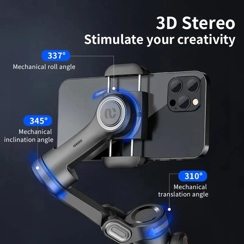 3-Axis Handheld Gimbal Stabilizer Smartxe for Smartphone for Iphone Android AI Face Tracking Tk Vlog