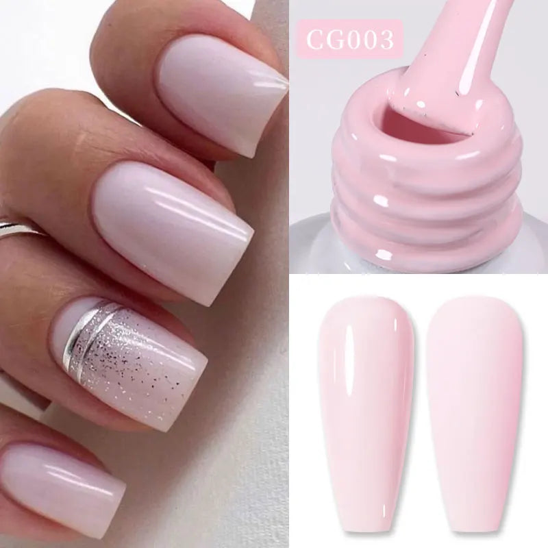 Jelly Nude Gel Nail Polish 10Ml Light Pink Peach Translucent Color UV Light Cure Gel Varnish Nail Art DIY at Home