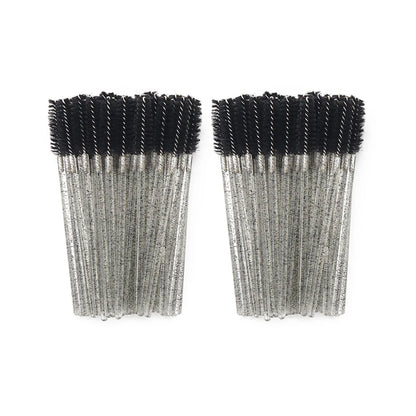 50Pcs Disposable Eyelash Brush Soft Head Crystal Eyebrow Brush Lash Extension Brush Mascara Wand Makeup Tool
