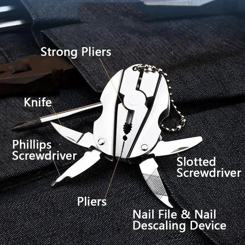 Portable Stainless Steel Multi-Tool Pliers Screwdriver Keychain Travel Kits Perfect for Outdoor Use