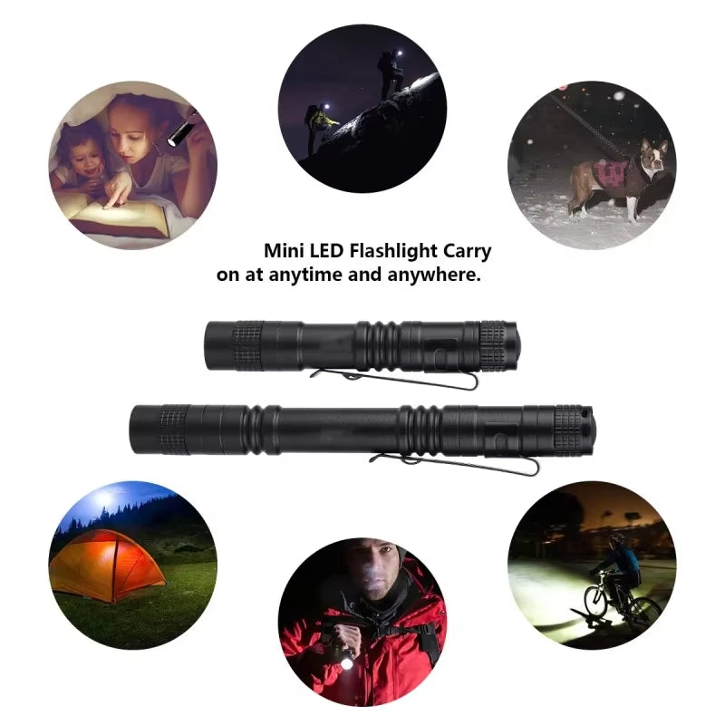 Mini Portable LED Pen Light Pocket Ultra Bright High Lumens Handheld Flashlight Linterna Torch for Camping Outdoor Emergency