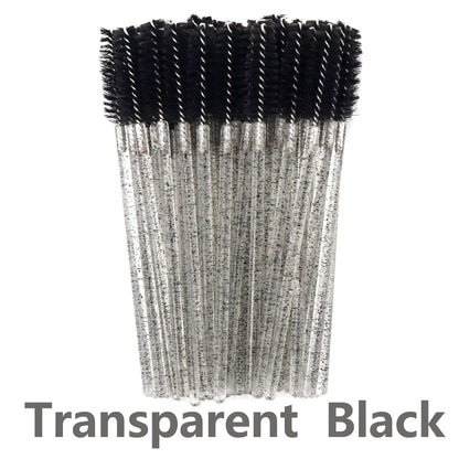 50Pcs Disposable Eyelash Brush Soft Head Crystal Eyebrow Brush Lash Extension Brush Mascara Wand Makeup Tool
