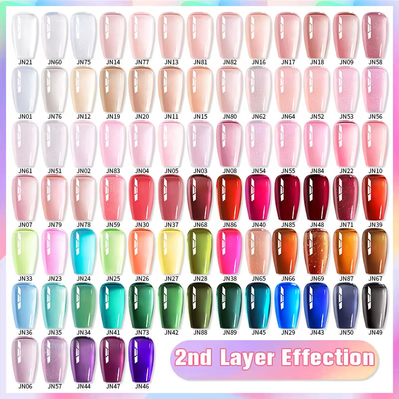 Jelly Nude Gel Nail Polish 10Ml Light Pink Peach Translucent Color UV Light Cure Gel Varnish Nail Art DIY at Home