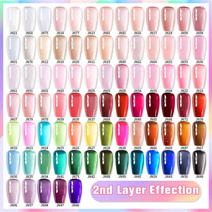 Jelly Nude Gel Nail Polish 10Ml Light Pink Peach Translucent Color UV Light Cure Gel Varnish Nail Art DIY at Home