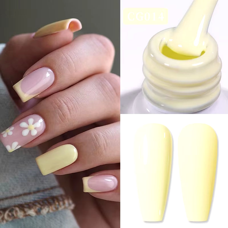 Jelly Nude Gel Nail Polish 10Ml Light Pink Peach Translucent Color UV Light Cure Gel Varnish Nail Art DIY at Home