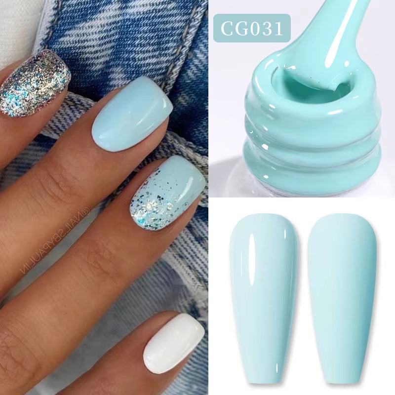 Jelly Nude Gel Nail Polish 10Ml Light Pink Peach Translucent Color UV Light Cure Gel Varnish Nail Art DIY at Home