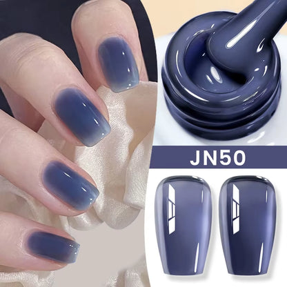 Jelly Nude Gel Nail Polish 10Ml Light Pink Peach Translucent Color UV Light Cure Gel Varnish Nail Art DIY at Home