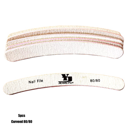 5Pcs Nail File Set Mix Color Professional Sandpaper Cuticle Remover 80/100/150/180/240 Grit Buffer Manicure Tool Kit