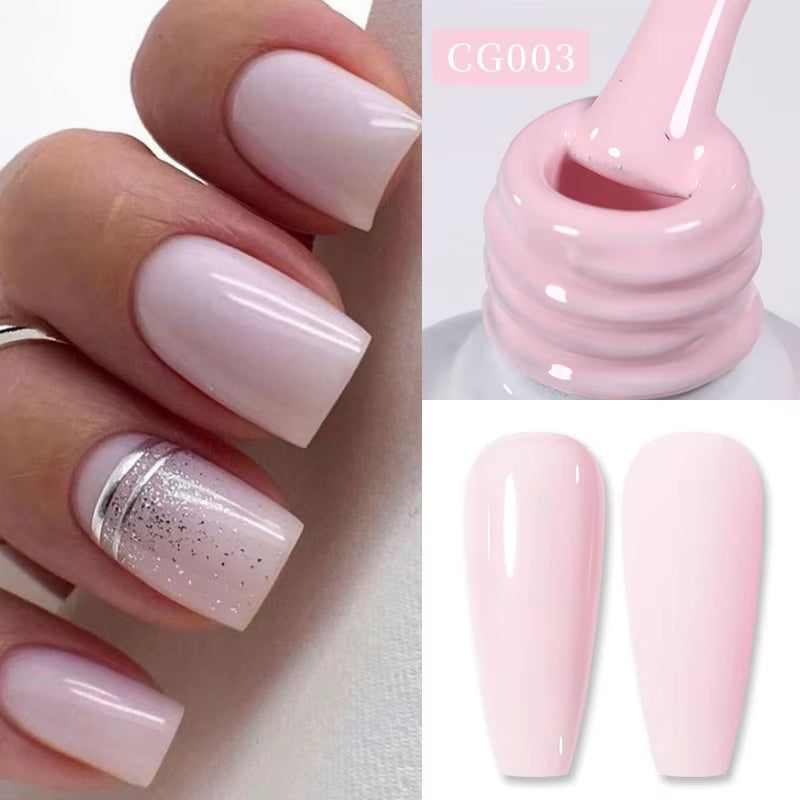 Jelly Nude Gel Nail Polish 10Ml Light Pink Peach Translucent Color UV Light Cure Gel Varnish Nail Art DIY at Home