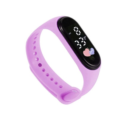 Kawaii Smart Watch for Kids Fashion Outdoor Waterproof Sports Kids' Watches Boy Girls Digital Watches Silicone Montre Enfant