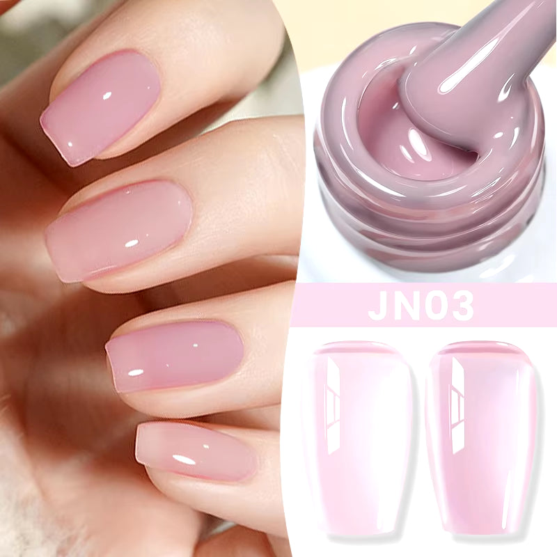 Jelly Nude Gel Nail Polish 10Ml Light Pink Peach Translucent Color UV Light Cure Gel Varnish Nail Art DIY at Home